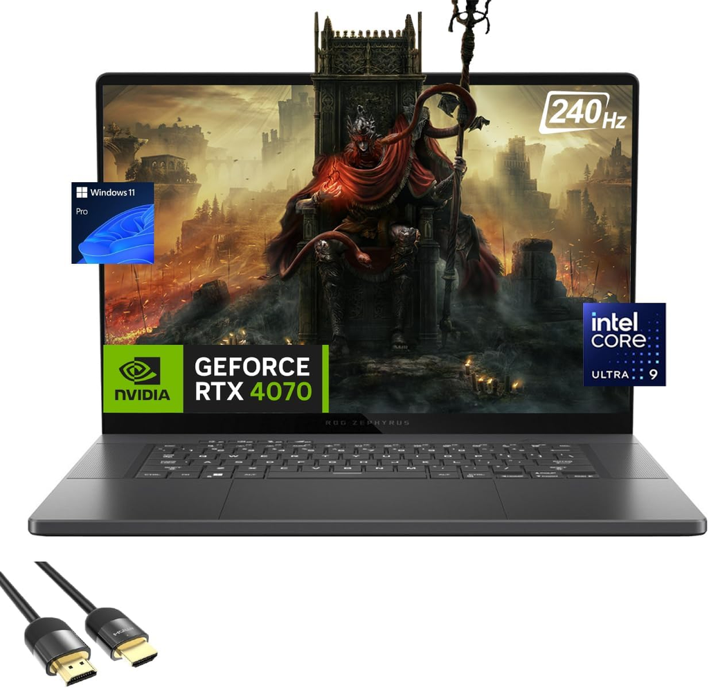 Asus Zephyrus GU605MI-G16.U94070 GAMING LAPTOP, Intel Core Ultra 9-185H, 16GB RAM Memory, 1TB Solid State Drive, NVIDIA GeForce RTX 4070 8GB vRAM, 16&quot; (2560 x 1600) 240Hz Screen, Windows 11
