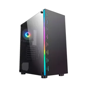 CASE INFINYTEK GAMER PRO-3306  BLACK 4 VENTILADORES ARGB SIN PS BLACK