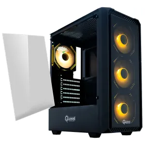 CASE QUASAD GAMING 0.5MM FRONT-GLASS SIDE-GLASS 3USB HD-AUD 4VEN-RGB810 ATX-FULL-SIZE