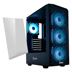 CASE QUASAD GAMING 0.5MM METAL-MESH SIDE-GLASS 3USB HD-AUD 4VEN-RGB810 ATX-FULL-SIZE