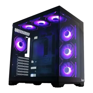 CASE QUASAD ATX GAMING 0.5MM FP-GLASS SIDE-GLASS 3USB HD-AUD 7VEN-RGB810 ATX-FULL-SIZE