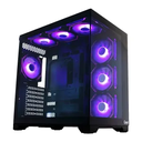CASE QUASAD ATX GAMING 0.5MM FP-GLASS SIDE-GLASS 3USB HD-AUD 7VEN-RGB810 ATX-FULL-SIZE
