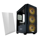 CASE QUASAD MICRO-ATX GAMING 0.5MM METAL-MESH SIDE-GLASS 3USB HD-AUD 3VEN-RGB810