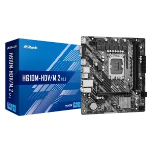 MBO ASROCK H610M-HDV/M.2 12-13GEN LGA1700 HDMI-VGA-DP 2XDDR4 10USB 4SATA3 PCIE1X16-2X1 M.2 MICROATX