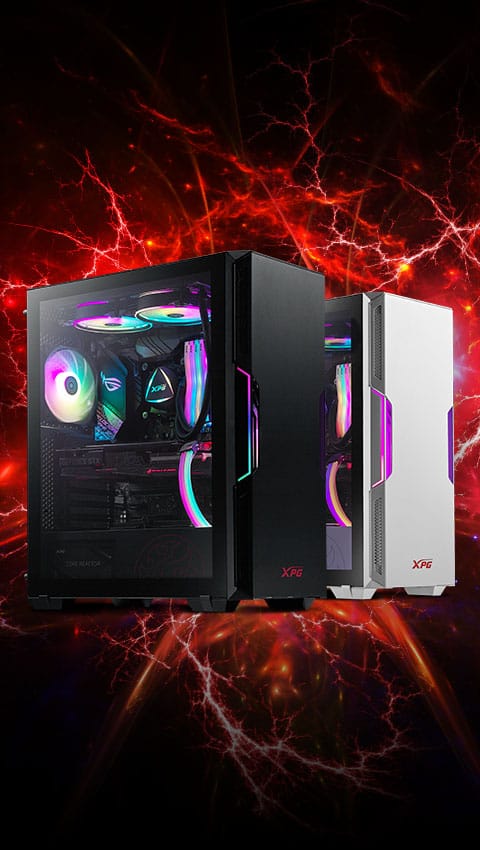 CASE GAMER ADATA XPG STARKER ATX RGB 2X FAN NEGRO Y BLANCO GARANTÍA 2 AÑOS