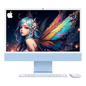 COP. APPLE IMAC AIO M4 10-Core  16GB 256GB-SSD 24Inch-4.5K BT WIFI CAM. IOS Blue
