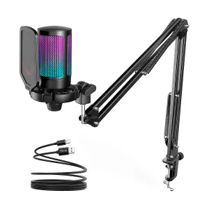 [MICFIFAMPSTRA6T] Microfono FIFINE AmpliGame USB with Volume Dial Mute Button &amp; RGB for Streaming on PC-Laptop PS 4-5