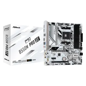 [MBOASRBB550MPSE] MBO ASROCK B550M PRO SE AM4  HDMI-DP 4xDDR4 12USB 4SATA3 2PCIex16 M.2 MicroATX