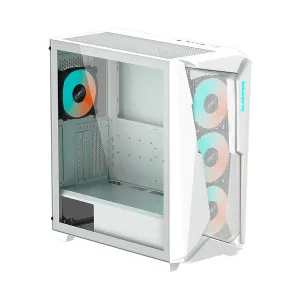 [CASGIBGB-C301GL] CASE GIGABYTE C301 GLASS 2USB3.0 4VEN Steel MBO-MiniITX MicroATX ATX E-ATX White