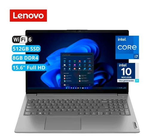 [83A100EQLM] Lenovo V15 G4 IRU, Intel® Core™ i7-1355U,15.6&quot; FHD (1920x1080), 8GB Soldered DDR4-3200, 512GB SSD M.2 2242, FREEDOS, 1CourierCarryin, Iron Grey