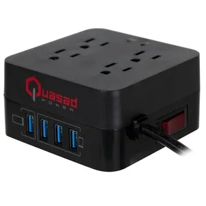 [SUMQUAQSP-33UBK] SUPRESOR DE PICOS QUASAD QSP-33UBK 4 TOMAS 4USB NEGRO