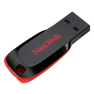 [FMESCDSDCZ5064B] FLASH MEMORY SANDISK 64GB CRUZER BLADE USB NEGRO-ROJO