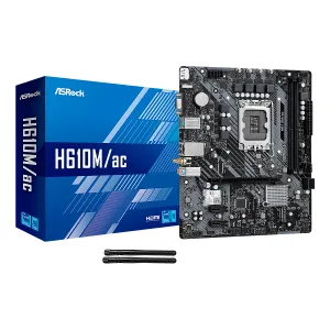 [MBOASRH610M-AC] MBO ASROCK H610M-AC 14th LGA1700 2DDR4 WiFi D-Sub HDMI DP USB3.2 M.2 PCIE 4.0 Micro-ATX